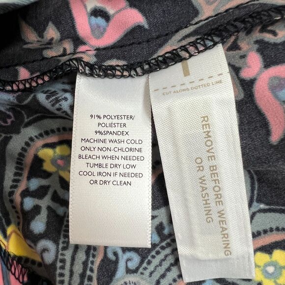 Loft Ann Taylor Dress Womens PS Small Petite Floral Mosaic Long Sleeve Back Zip - Picture 8 of 10